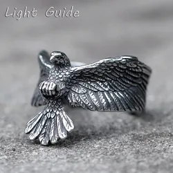 2022 NEW Men's 316L stainless-steel rings Flying Eagle ring  Punk Rock Personality Animal Jewelry Gift free shipping