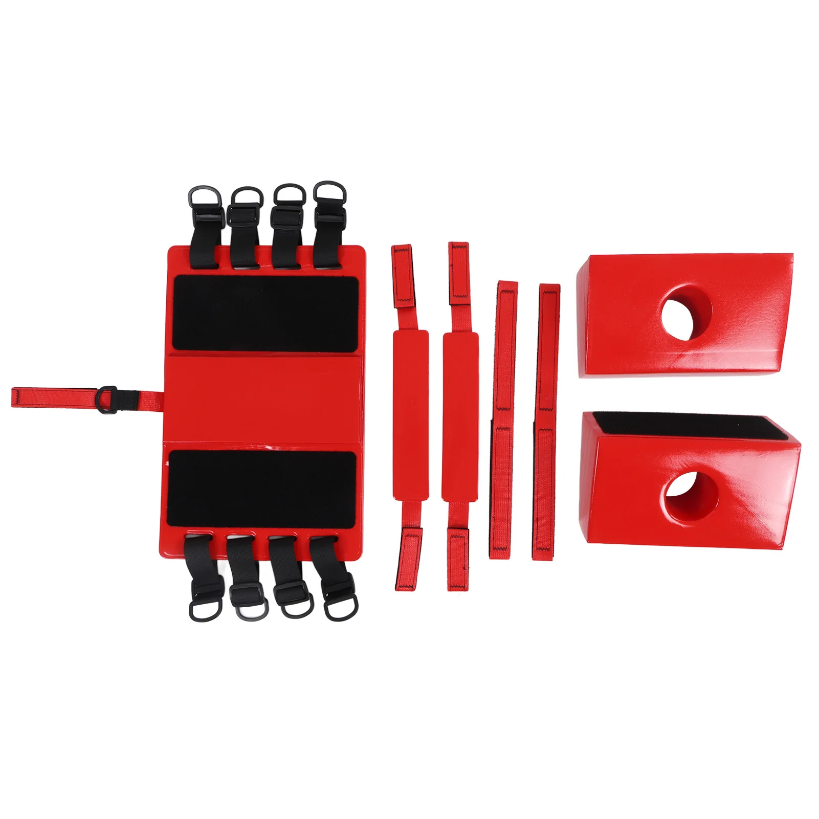 

Spine Board Head Immobilizer 4 Straps Head Fixation Immobilizer Multiple Carrying Handle Mouth Water Based Paint for First Aid