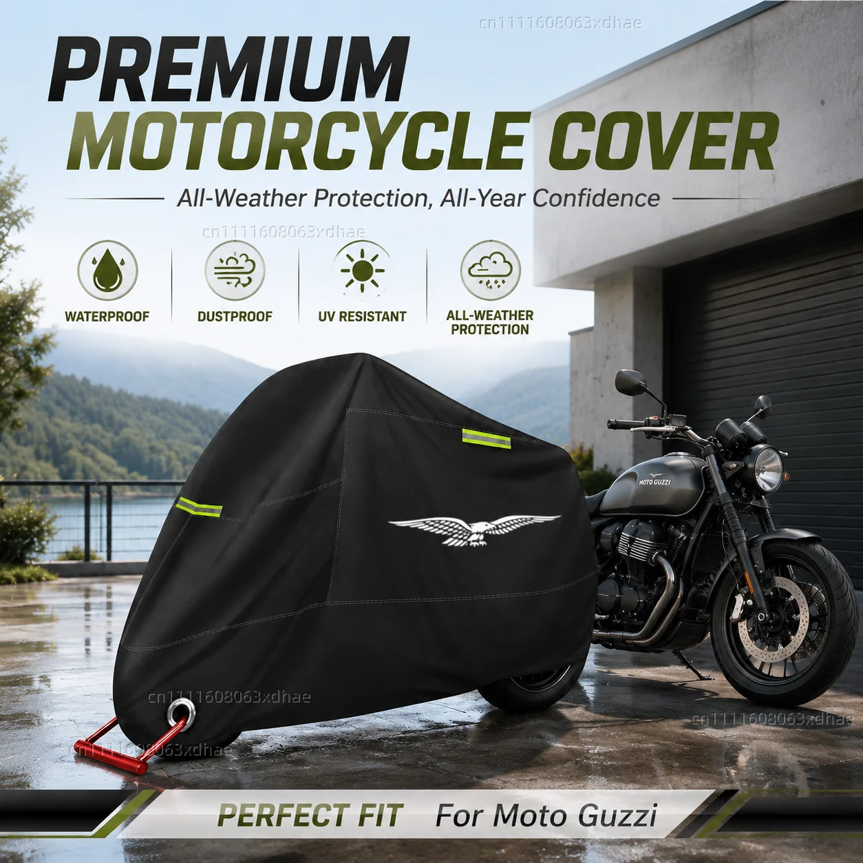 

Premium Motorcycle Cover All Weather Dust Rain UV Protection 190T Oxford Cloth For For Moto Guzzi Breva 850 1100 1200 GRISO