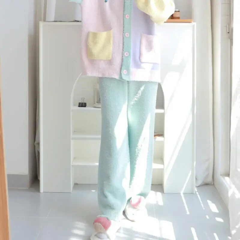 New Pjs Set Women's Pajama Set Women's Warm Winter Pajamas Fashionable Home Clothes, Pajamas Cute and Soft Pajama Set Dopamine