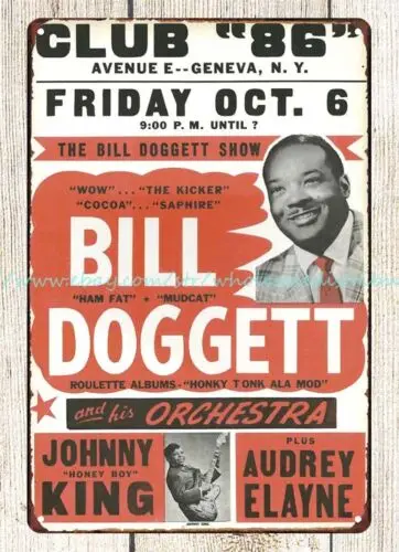 1961 Bill Doggett Concert Poster metal tin sign interior wall decoration