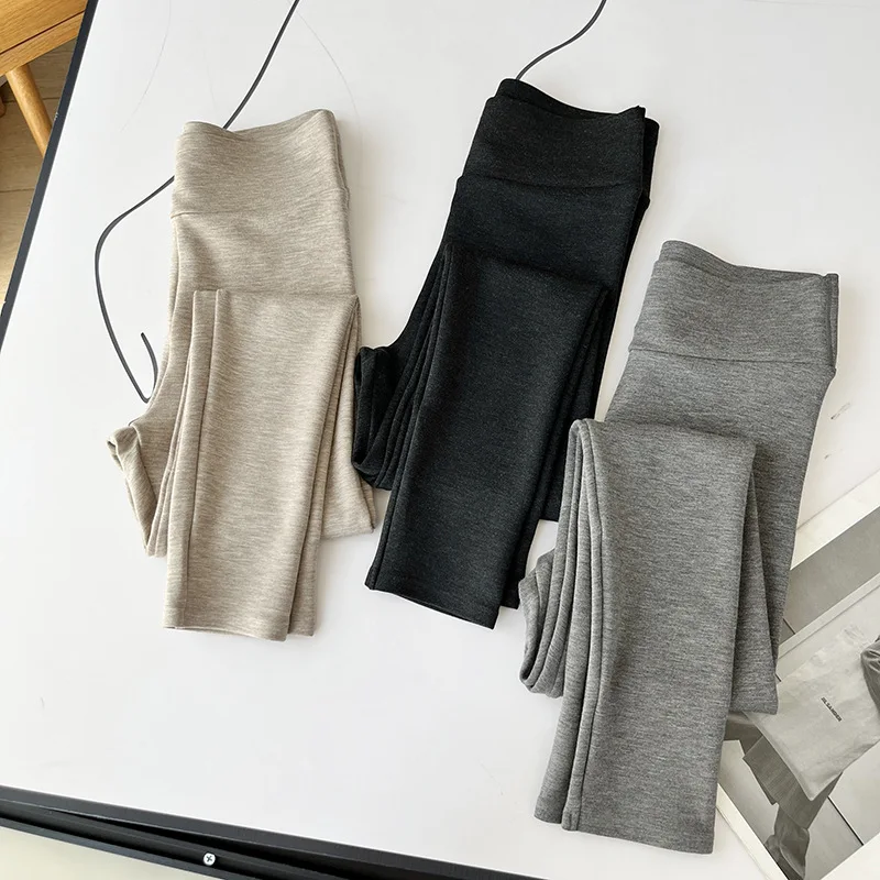 Cashmere women\'s new autumn and winter knitted leggings with high elasticity and slimming pants are versatile and appear slim