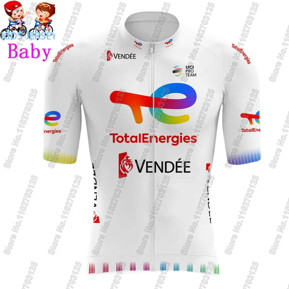 2025 طقم جيرسي لركوب الدراجات للأطفال من Total Energies للأولاد والبنات فرنسا ملابس ركوب الدراجات بدلة الدراجة MTB Ropa مايوه #4