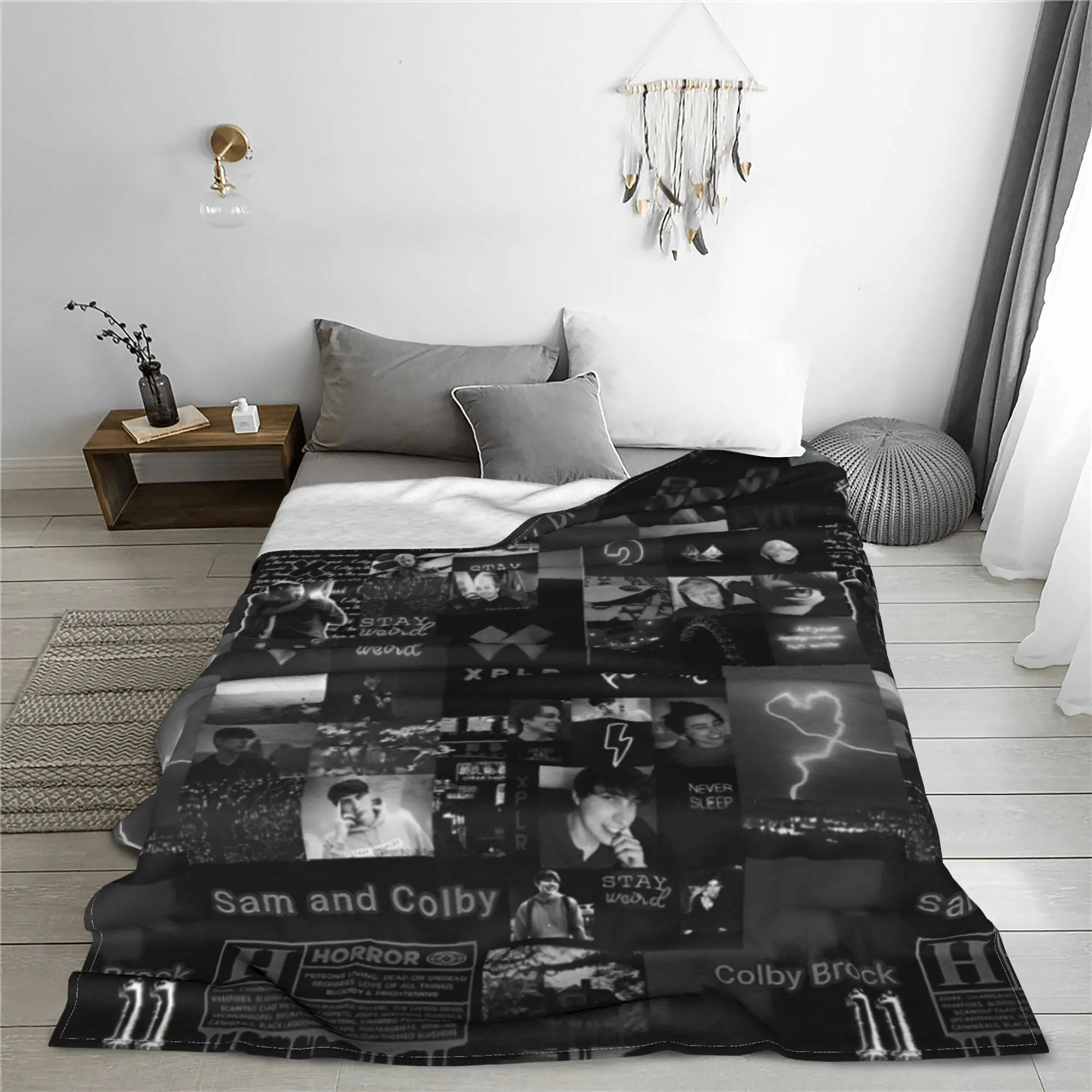 Sam and Colby XPLR Flannel Blanket TV Actor Collection Funny Throw Blankets for Home 200x150cm Rug Piece Soft