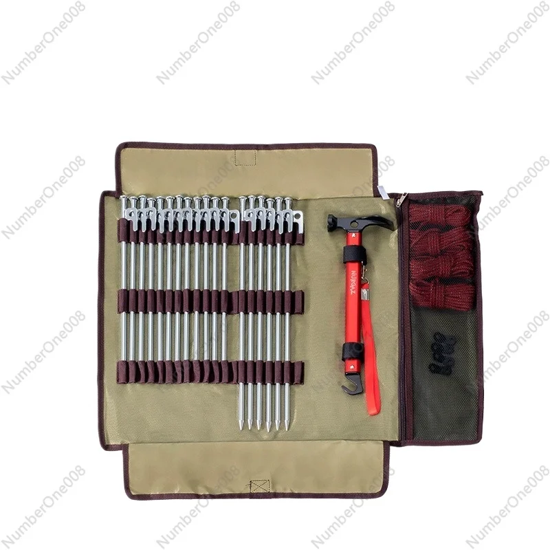 

Outdoor Camping Bag Stake Portable Storage Bag Camping Tent Canopy Building Tool Wind Rope Stake Claw Hammer Multifunctional