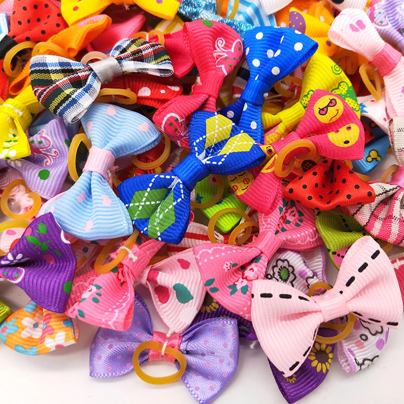 10/20pcs Pet Accessories Dog Hair Bows Cat Dog Hair Bows Mix Colours Small Dogs Hair Rubber Bands Dogs Grooming Accessories