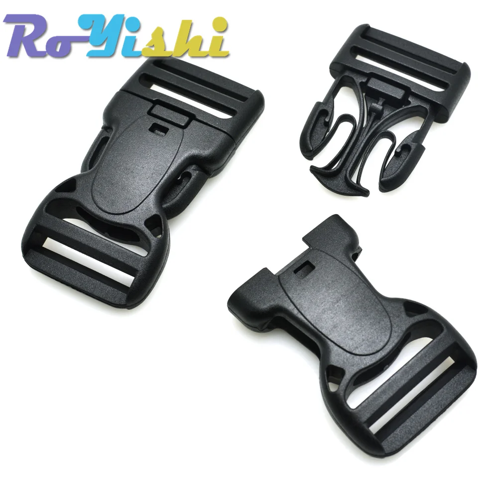 Plastic Dual Adjustable & Security Double Lock Buckle for Tactical Belts Black