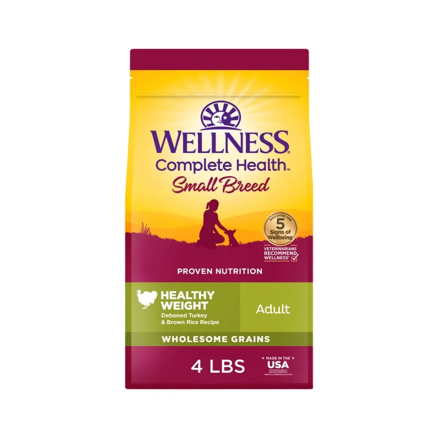 Complete Health Dry Dog Food, Small Breed, Wholesome Grains, Natural, Healthy Weight Turkey and Brown Rice Recipe, 4-Pound Bag