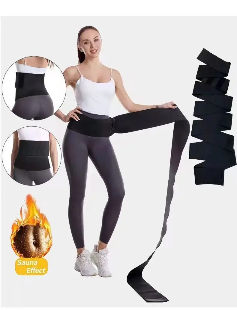 Wickeln Sie dünne Taille und Bauchband für Übungen, Fitness, elastische Bandage für Yoga-Training, Taillenstraffung – Detail 1