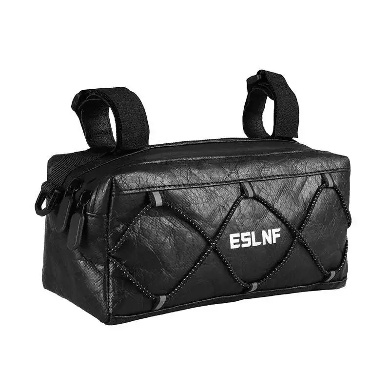 

ESLNF Recycle Paper Bike Handlebar Front Frame Bag Insulation Cycling Pouch With Removable Shoulder Strap