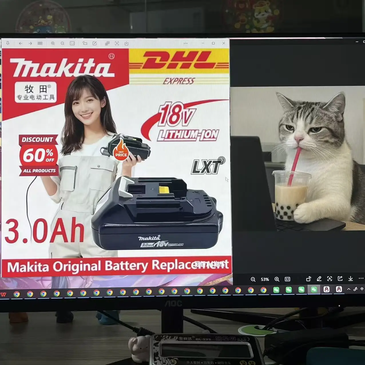 

18V 3000mAh 100% Original Makita 3ah Rechargeable Battery 5J LED Indicator Lithium-Ion Battery For Makita Power Tools Battery