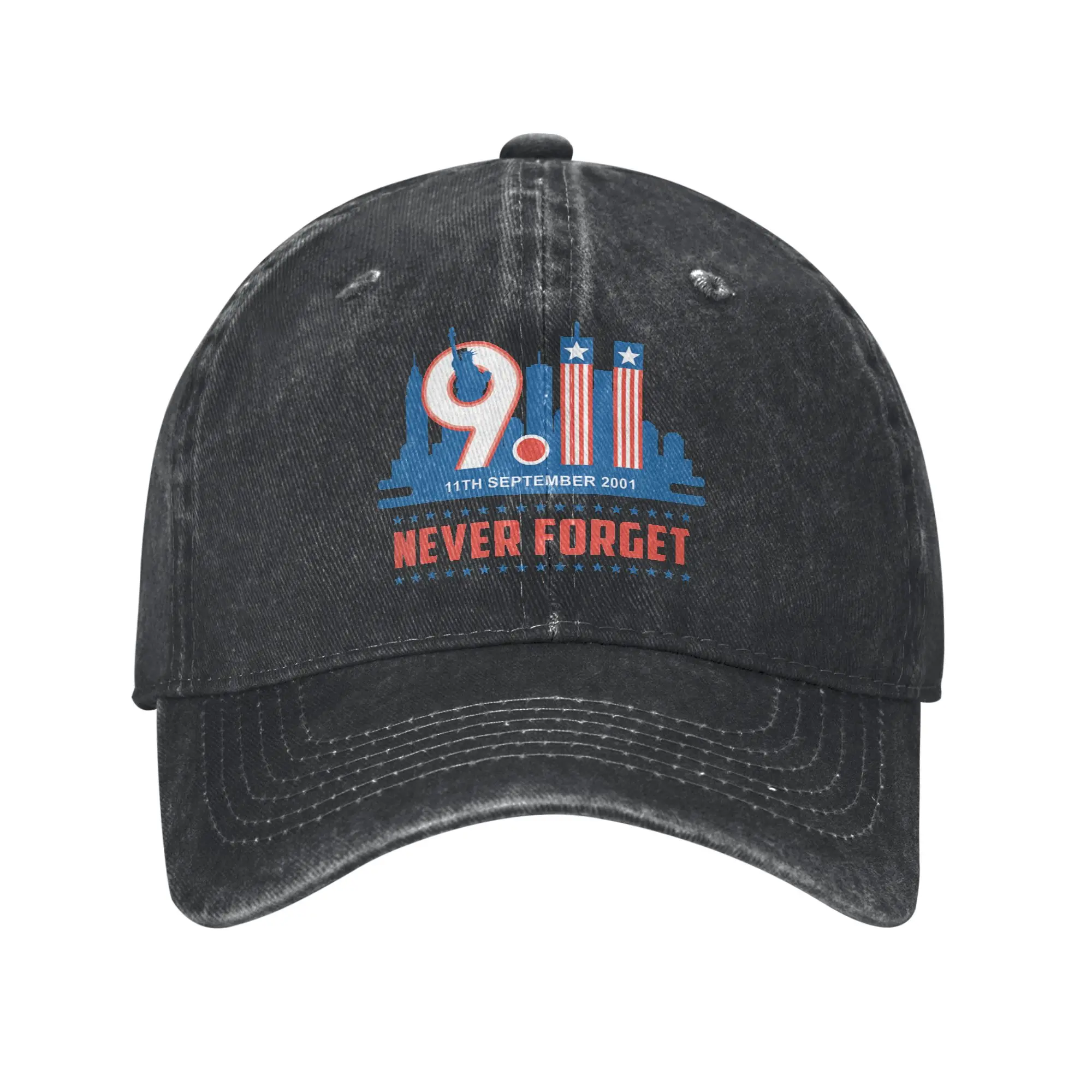 Never Forget September 11 2001 Memorial Day American Flag Casual Baseball Cap  Hiking Fishing Trucker Hat Summer Snapback Cap