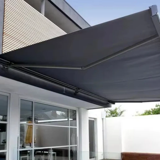 2026 Electric Retractable Awning Canvas Sail Aluminum Frame with LED Light Strip Waterproof UV Protection Sun Shade Patio Garden