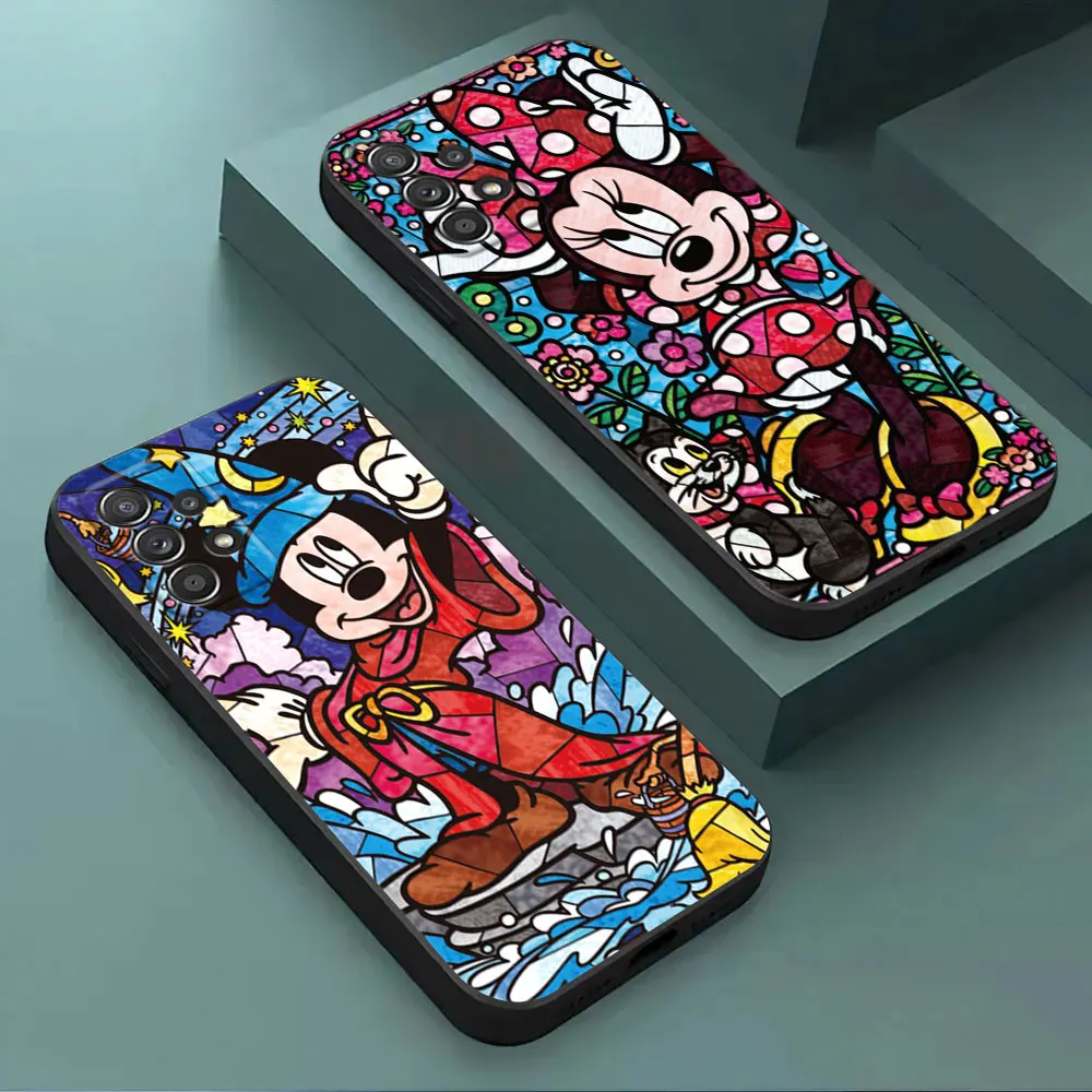 Disney Stained Painting Minnie Mickey Case For Samsung Galaxy A15 A25 A24 A23 A22 A21S A20s A13 A10 A05S A04 A03 A14 Phone Cover