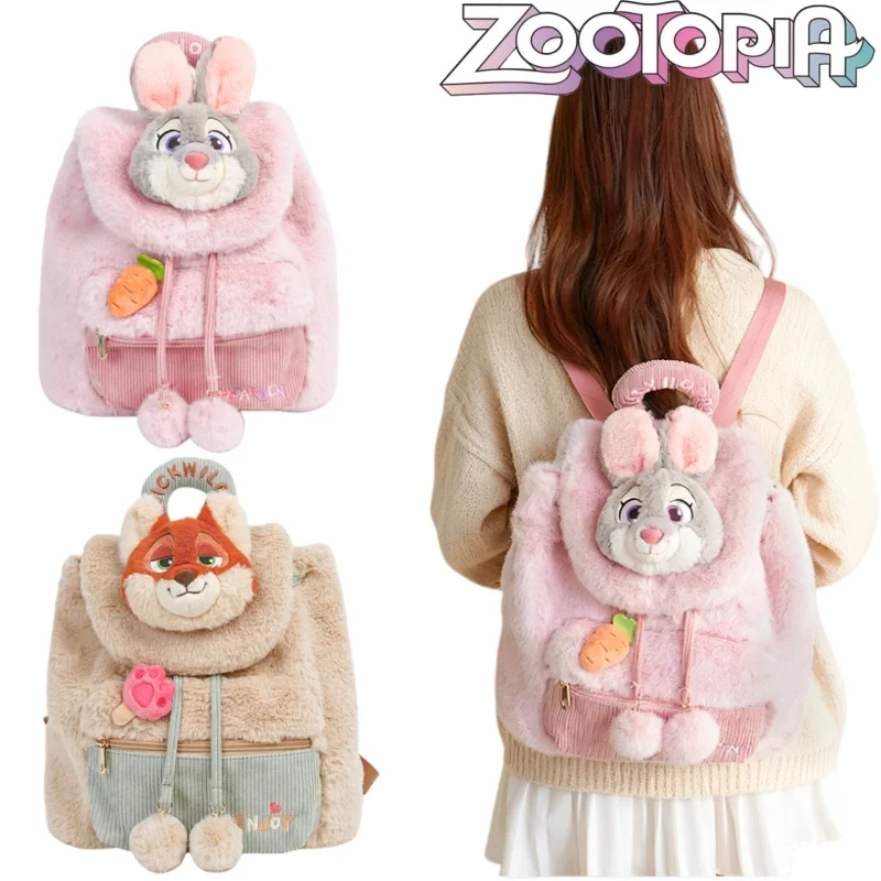 

Новый плюшевый рюкзак Zootopia с рисунком Ника Уайлд, повседневная сумка, товары в стиле аниме, праздничный подарок, большая вместимость для хранения поездок на работу