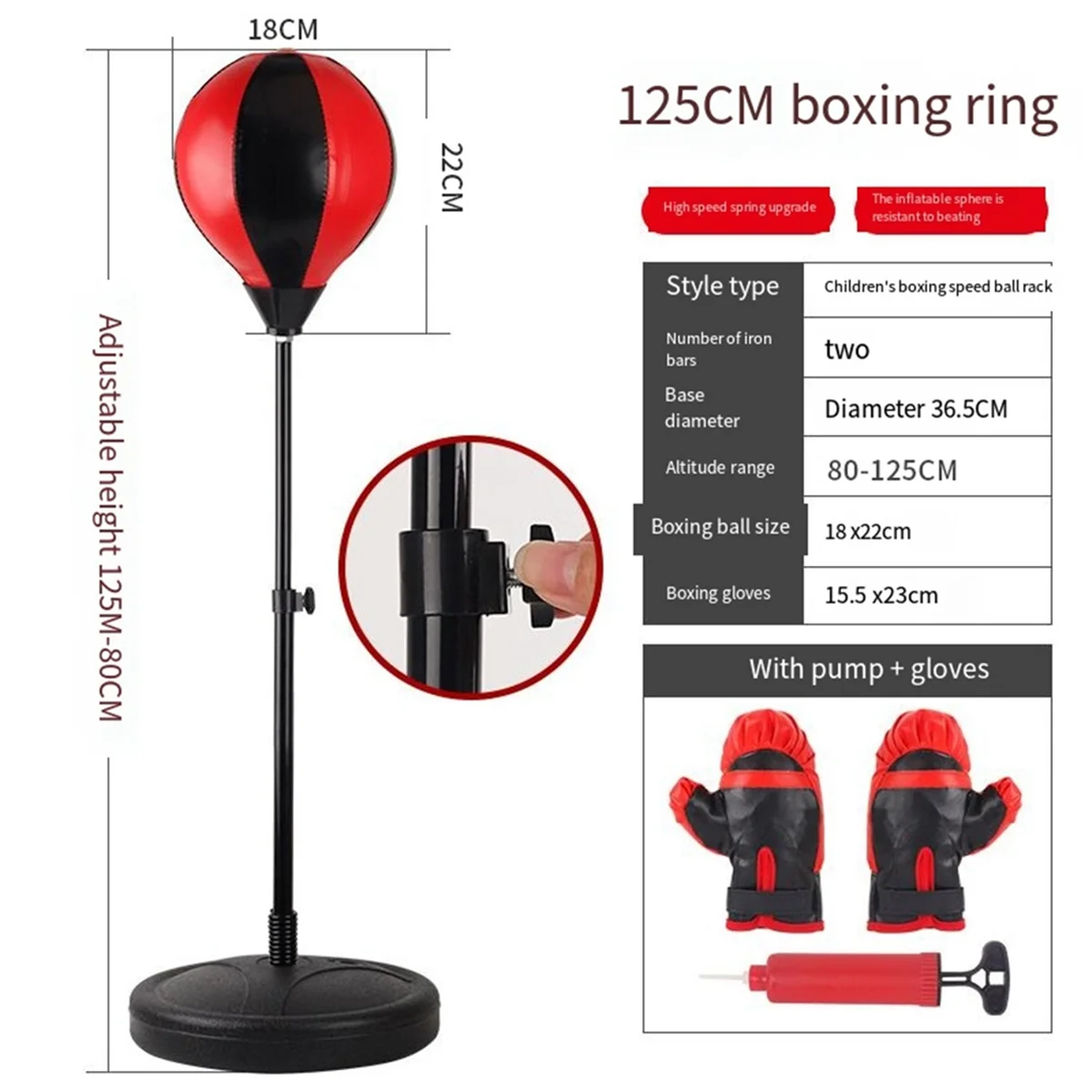 1.25M Children'S Stress Relief Tool, Boxing Gloves, Tumbler Sandbags, Sports Training Equipment, Boxer Suits