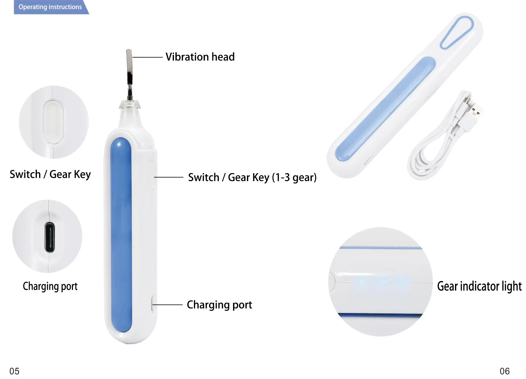 Handheld gezichtsoogmassageapparaat Hoogfrequente trillingen Schoonheidsapparatuur Schoonheidsapparaat