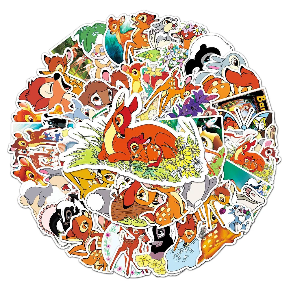 10/30/50PCS Disney Cute Cartoon Bambi Stickers DIY Phone Guitar Laptop Luggage Skateboard Graffiti Decals Fun Kid Toys