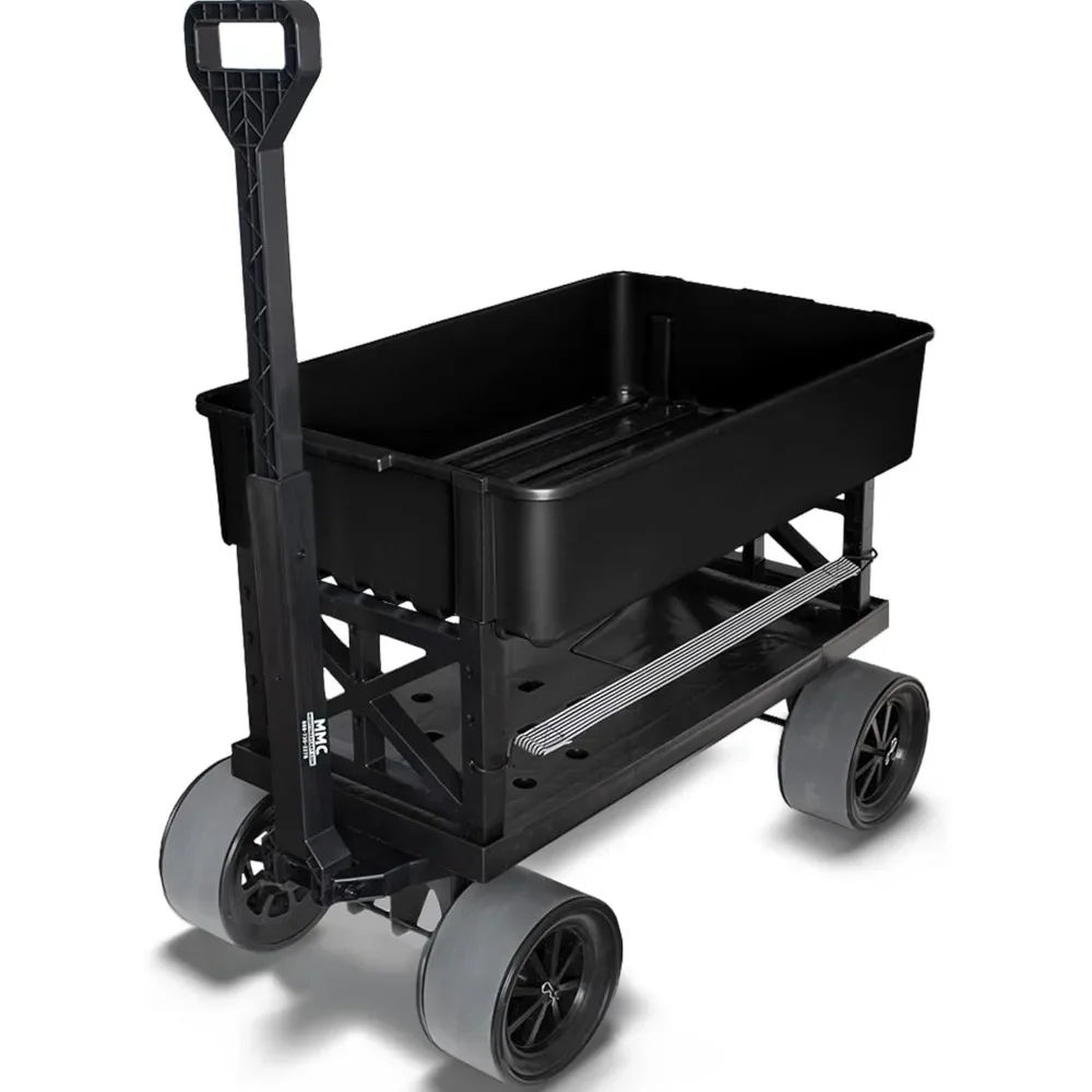 Garden Carts Cart | Collapsible Outdoor Utility Wagon - Heavy-Duty Moving Dolly 250 Lb Capacity - Black 2.5 Cu.ft Poly Tub Home