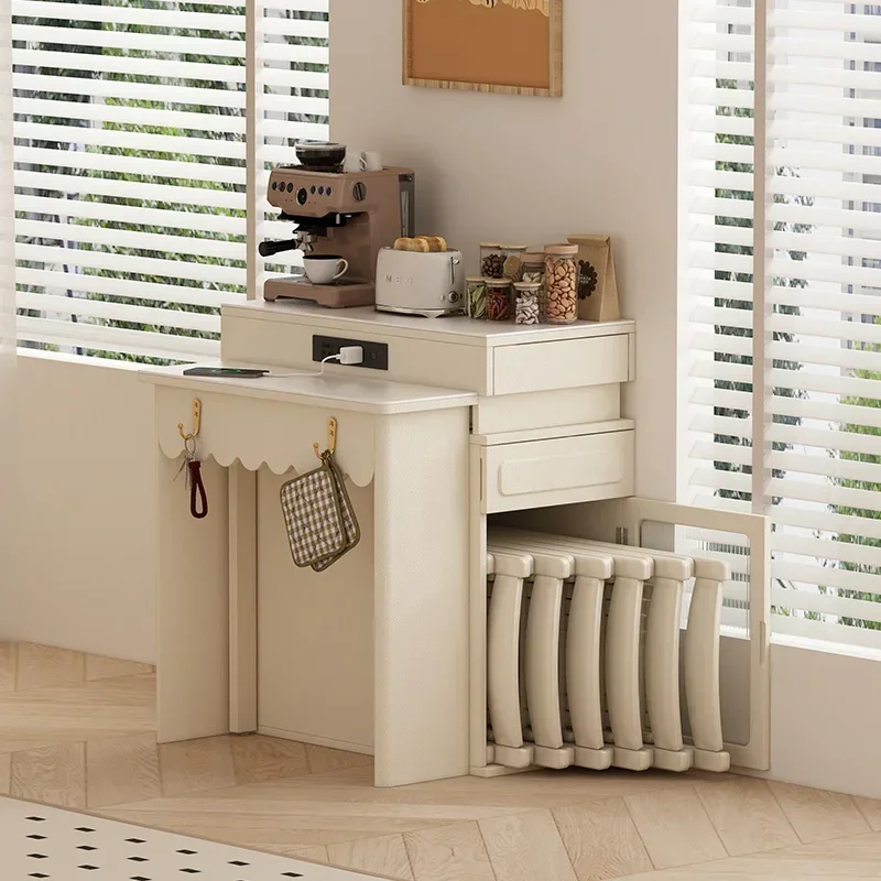 

Indoor Nordic Dining Table Luxury Folding Storage Modern 4 Chairs Set Tables Extensible Kitchen Island Mesa Comedor Furniture