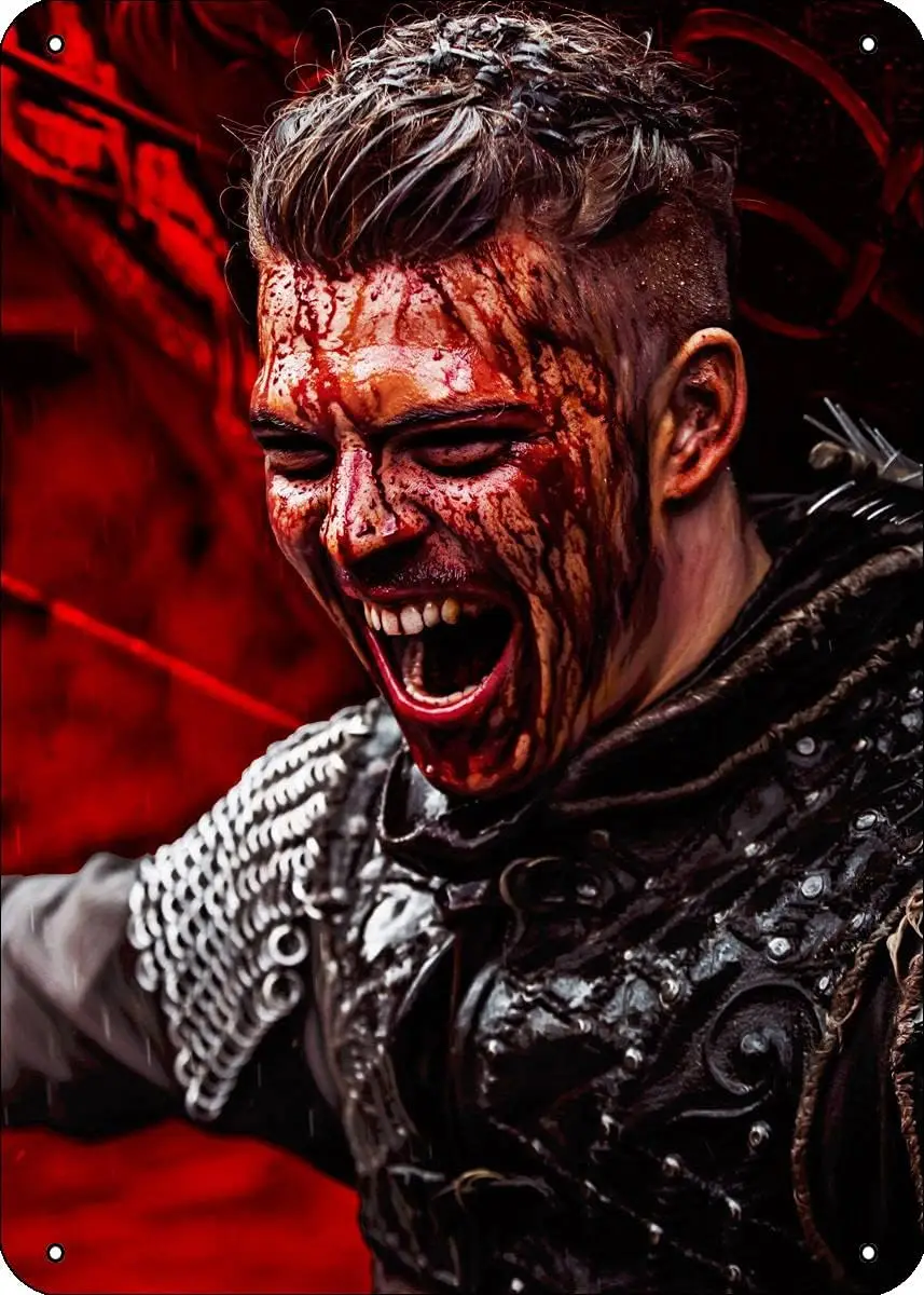 ملصق Ivar The Boneless Vikings علامة معدنية من القصدير مقاس 8 × 12 بوصة ديكور جداري رائع على شكل كهف رجل مضحك #1