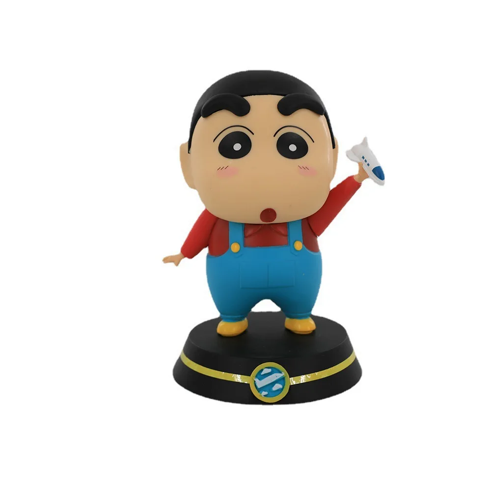 Nieuwe Anime Crayon Shin-Chan Grappig Vliegtuig Q Versie Actiefiguren Pvc Model Standbeeld Auto Gemonteerde Ornamenten Speelgoed Pop Geschenken Doos