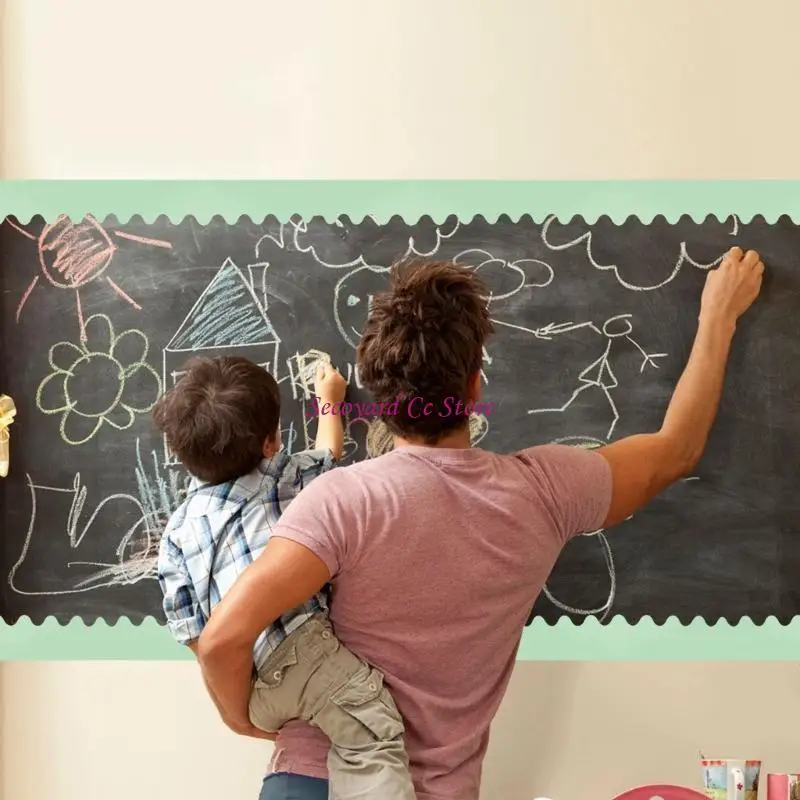 N3UC Bulletin Board Border Scalloped Border Back-to-School Bulletin Board Decorations Colorful Border Trim for Classroom