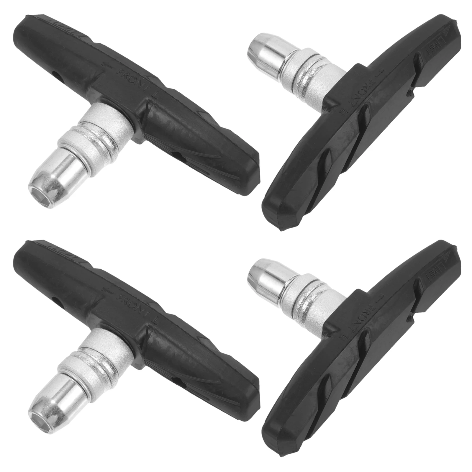 

4 Pcs Bike Brake Pads Wear-resistant Noise Reduction Rubber Metal Blocks Long Service Life Practical Usage Adverse Weather