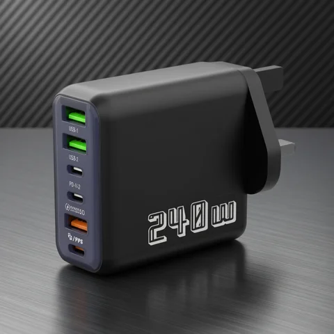 6 Ports USB C PD Charger 240W Quick Charge 3.0 Type C USB Phone Chargers Super Fast Charging Adapter For iPhone Samsung Xiaomi