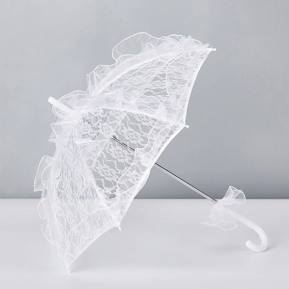 Lace Parasol Umbrella for Wedding, Bridal Photo Prop, Gothic Lolita Ruffle Umbrella, Decorative Umbrella for Bridesmaid Party image 6