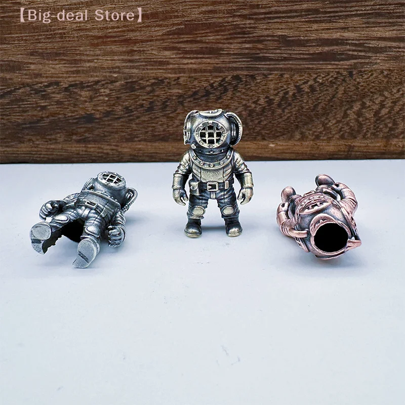 【M】Diver Figurine Brass Knife Beads EDC DIY  Woven Bracelets Lanyard Pendants Accessories Outdoor Tool Hangings Charms Gift