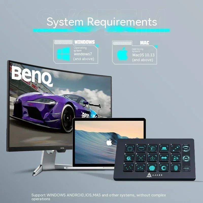 Imagem -03 - Ajazz-wired Desktop Controller Painel Console Programação Tela Lcd Teclado de Atalho pc Gamer Acessórios Office Mac Akp153
