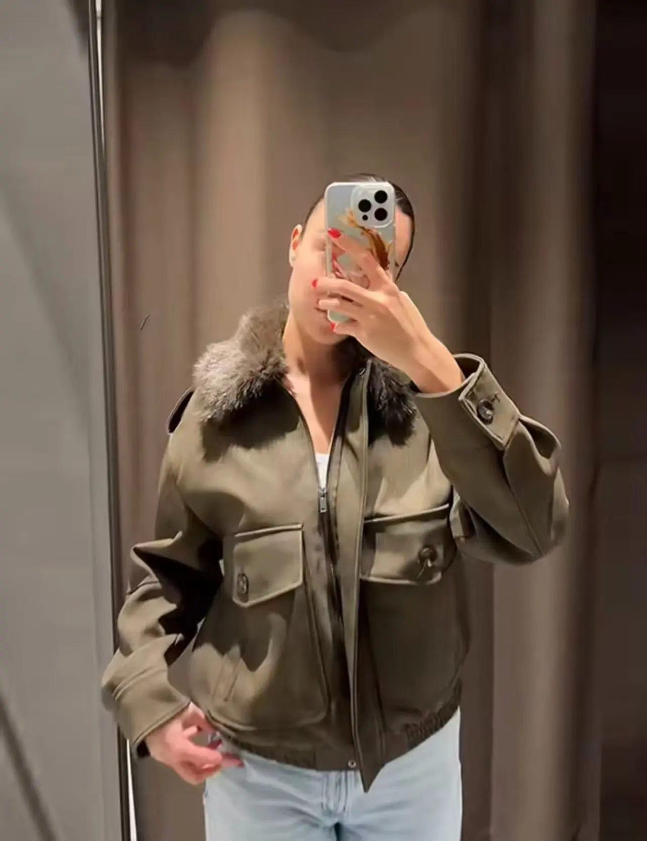 

Women's Fashion Casual Versatile Coat Outerwear Detachable Faux Fur Collar Jacket 2026