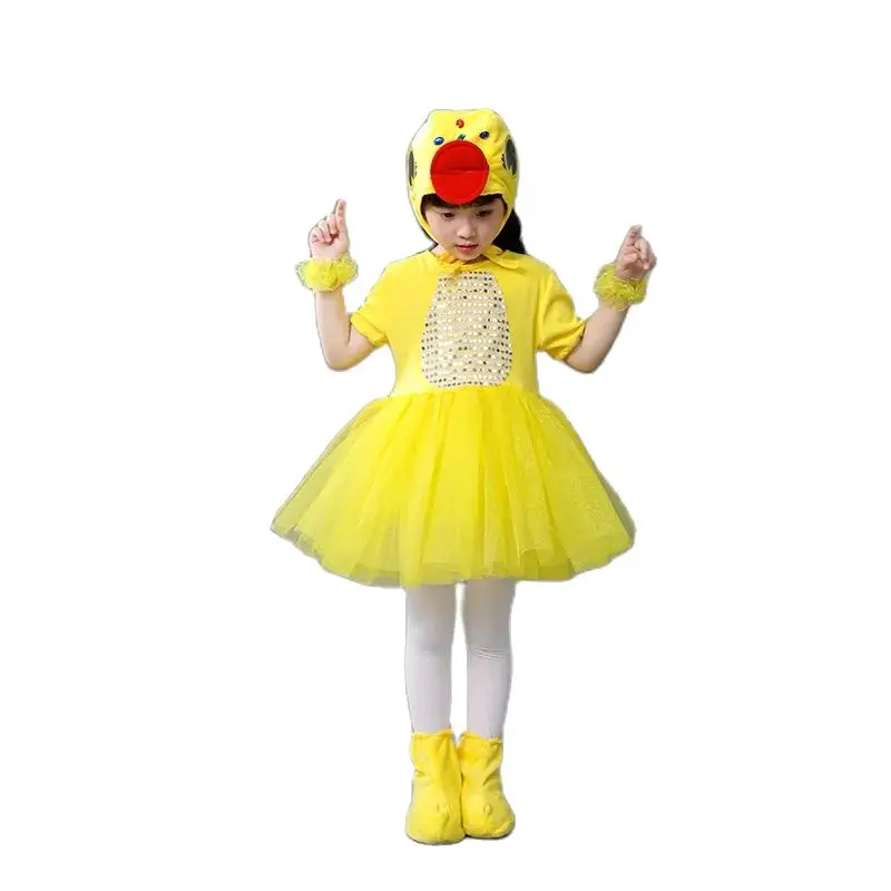 

Halloween Children's Little Ducks and Chickens Performance costume bubble dress Little Chickens Dance Performance dress