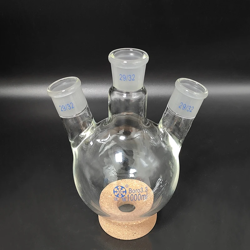 FAPE Three-necked flask oblique shape,with three necks standard ground mouth, 500mL 1000mL 2000mL 3000mL 5000mL,Joint 29/32