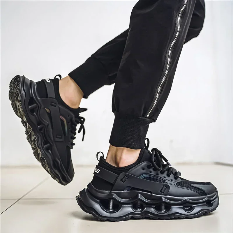 

Новинка 2025, спортивная обувь, увеличивающая рост на толстой подошве, модная дышащая повседневная обувь с сеткой, персонализированная уличная мужская обувь