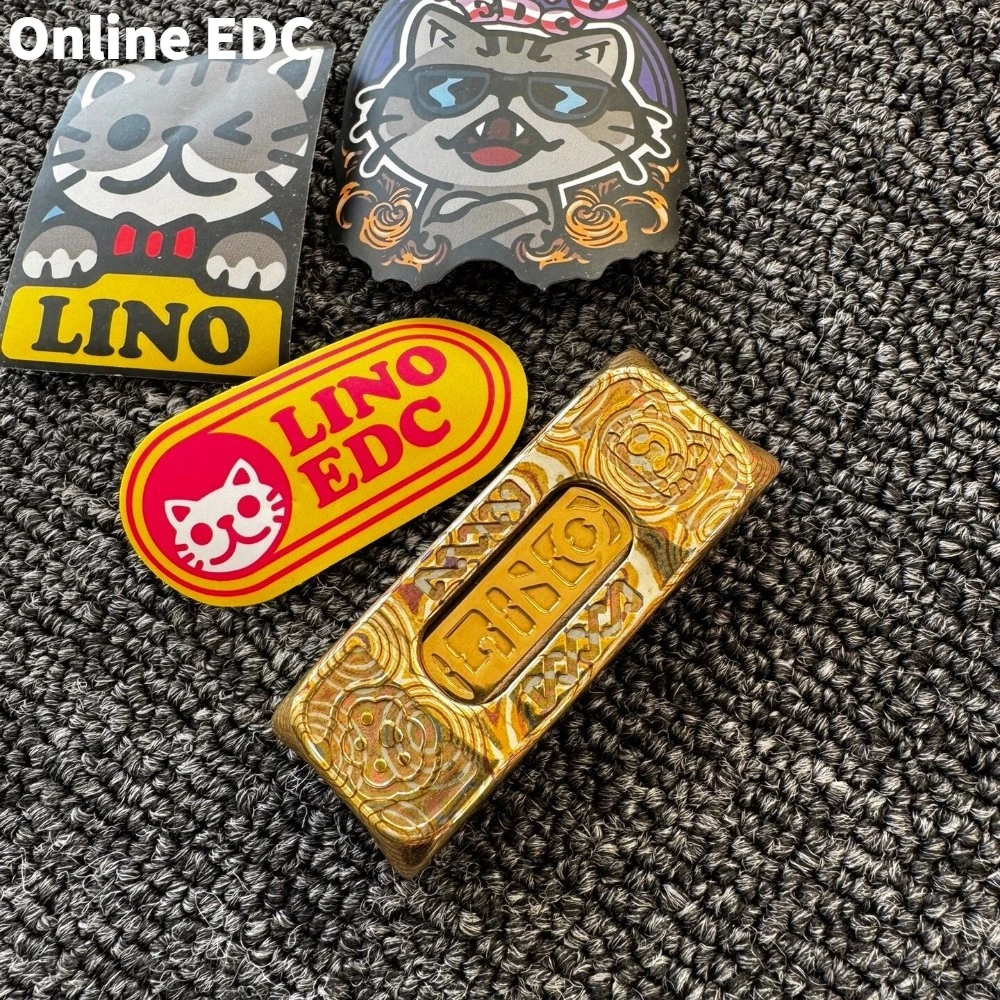 Pre-instalado LINO EDC Limbo Mokume Push Slider Mecánico Fidget Slider Juguete para aliviar el estrés Accesorios de escritorio de oficina