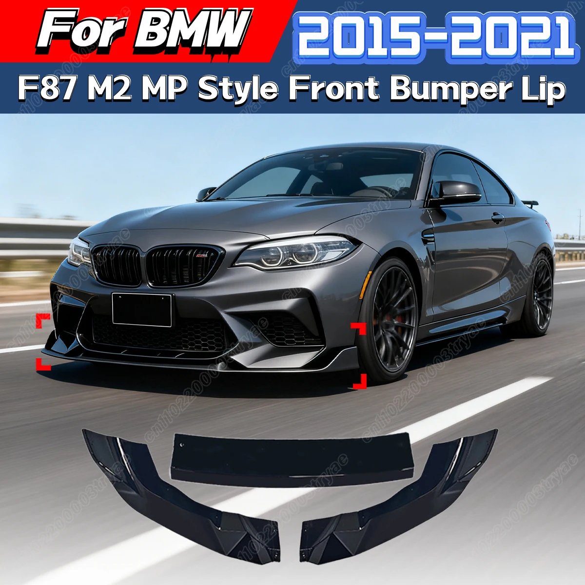 

For BMW F87 M2 2015 2016 2017 2018 2019 2020 2021 Automotive MP Style Front Bumper Lip Car Fixed Splitter Body Modification Kit