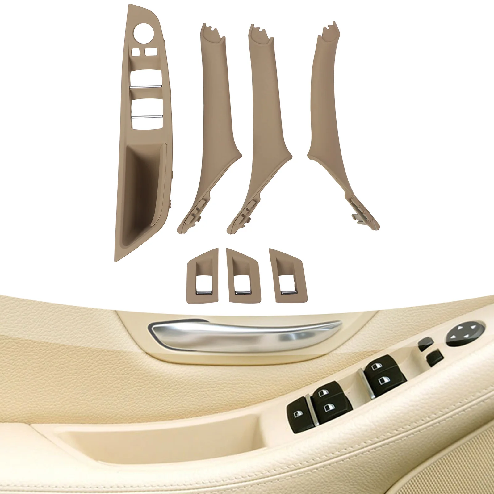 

Ручка левой приводной двери F10 F18, комплект подлокотников, устойчивая к старению ручка, простая установка, номер OEM 51417225873