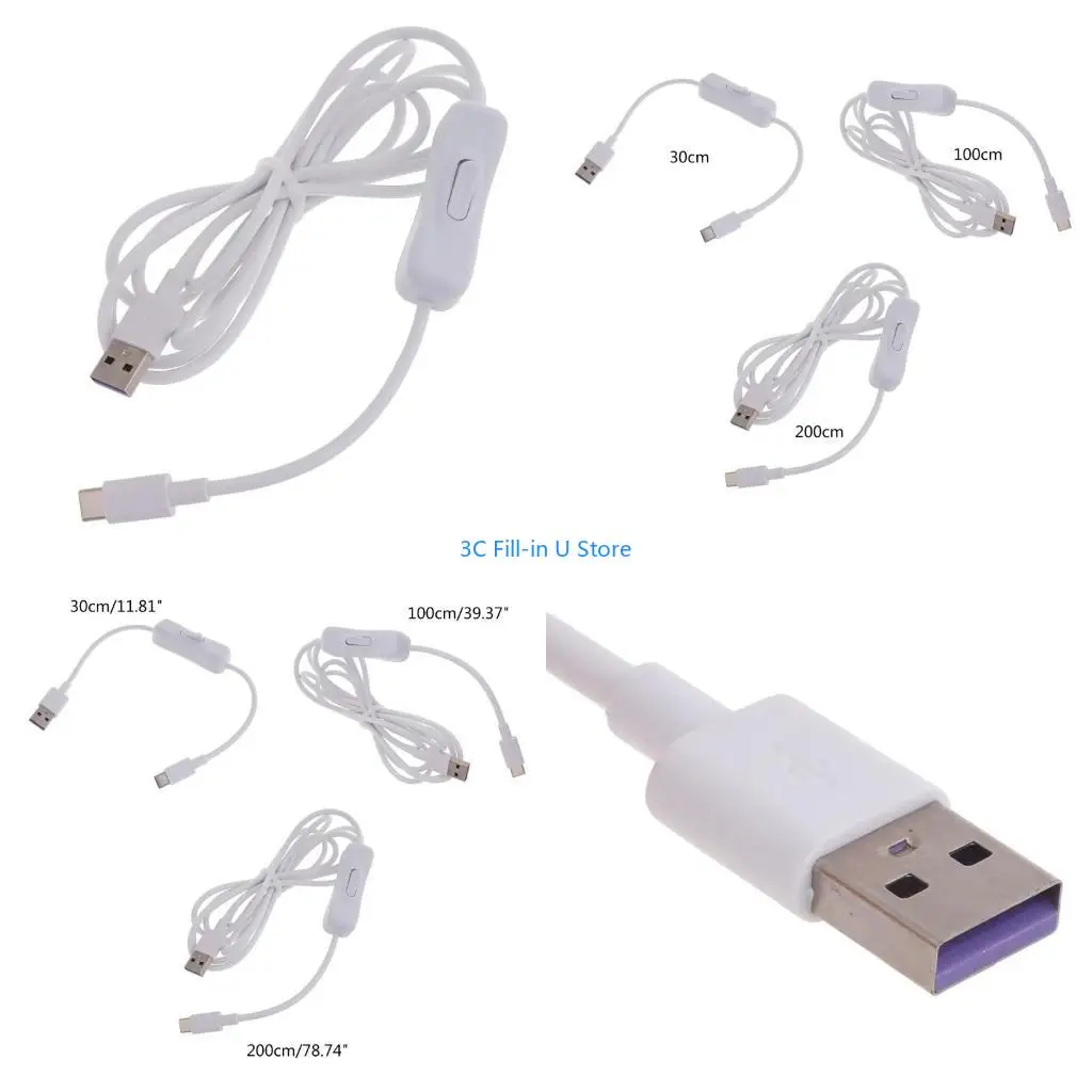G8TA Cable with Switch White Data Cable for Quick Charging, Data Transfer, Hard Drives, Hubs, Smartphones and Tablets