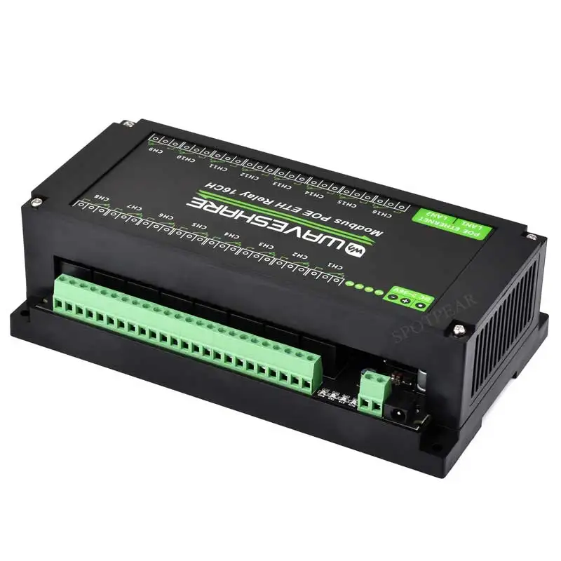 Ethernet RJ45 Industri Ke Modul Relai 16-ch Modbus RTU TCP Dengan Rel Perlindungan dan Panduan