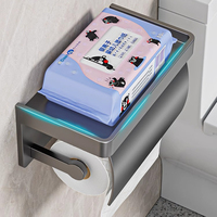Toilet Paper Holder Tissue Hanger Wall-Mounted Paper Roll Rack Toilet Paper Holder Storage Phone Stand Tray Bathroom Accessories