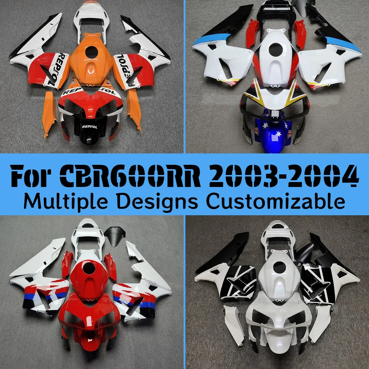 

Комплект обтекателя для HONDA CBR600RR 2003 2004, крышка топливного бака, аксессуары для мотоциклов, комплект обтекателей CBR 600RR 03 04