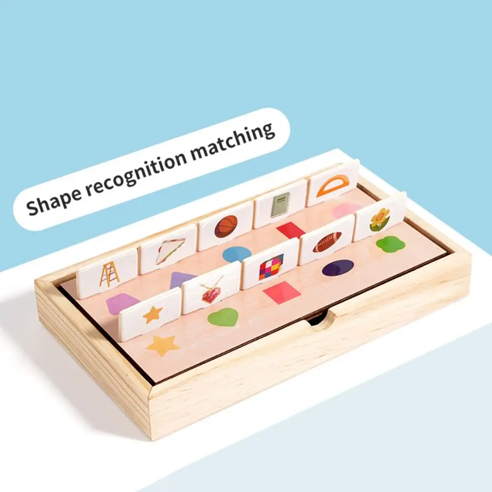Wooden Pattern Matching Puzzle Thinking Training Multifunctional Shape Cognitive Gift Early Education Montessori Puzzle