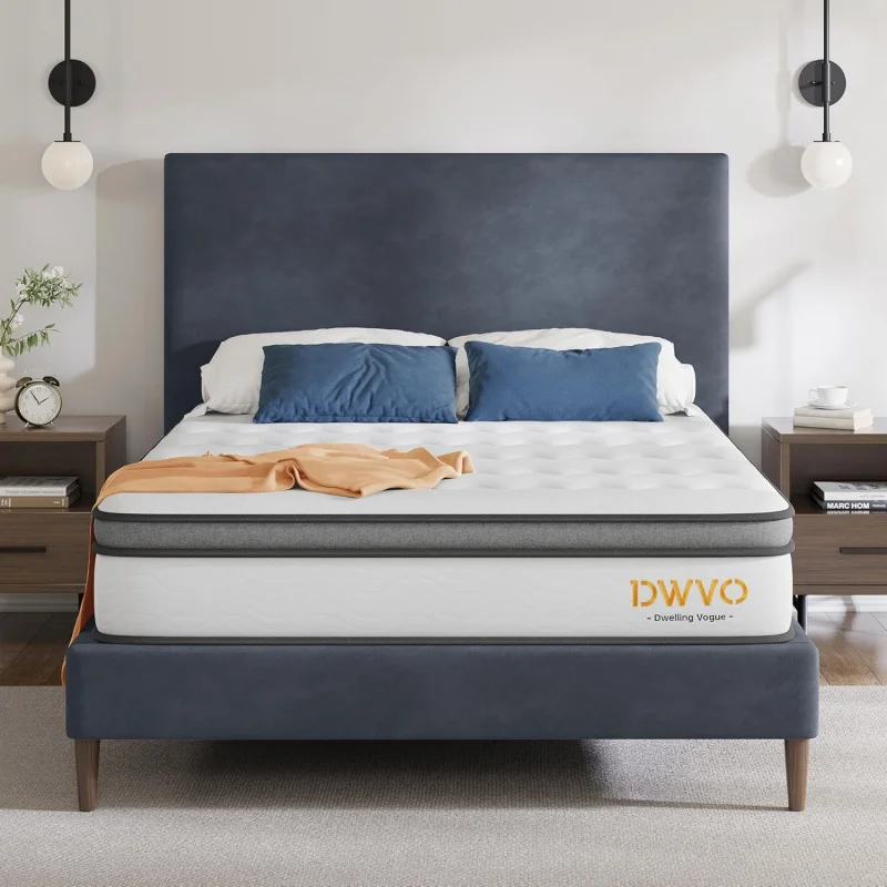 

MDWVO King-10-дюймовый Гибридный матрас из пены с эффектом памяти в коробке с пружинными катушками для изоляции движения/кромки