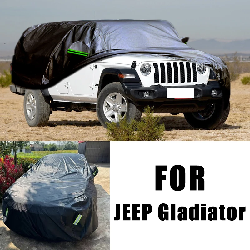 

Всепогодные автомобильные чехлы для JEEP Gladiator 6-в-1, водонепроницаемые, пылезащитные, УФ-защитные, снежные, устойчивые к царапинам, защита