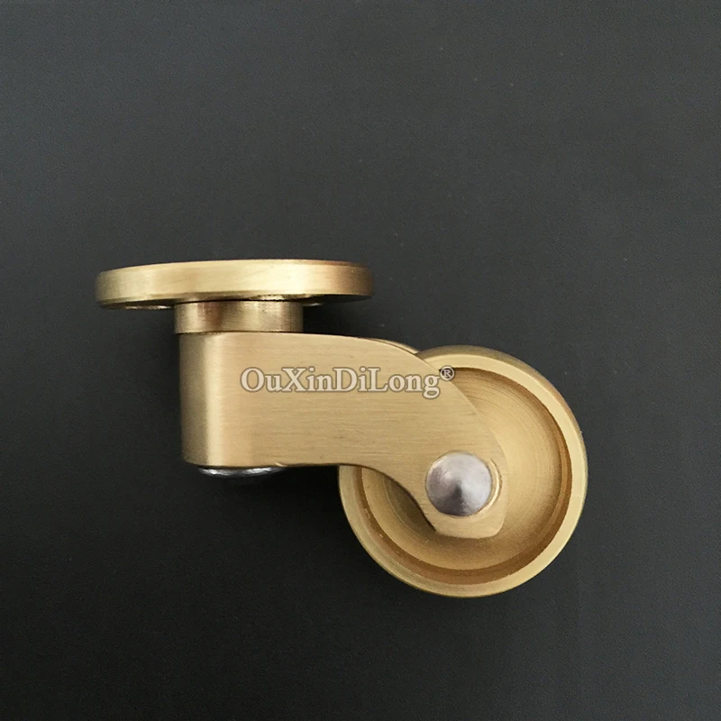 4PCS 1'' Solid Brass Casters Table Chair Couch Cabinet Feet Castor 360° Universal Swivel Furniture Rollers Smoothly Moving Wheel