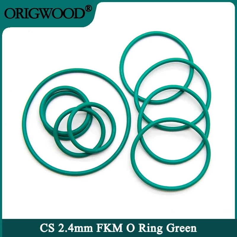 

10/50pcs FKM O Ring Sealing Gasket CS 2.4mm OD 8~60mm Insulation Oil Resistant High Temperature Resistance Fluorine Rubber Rings
