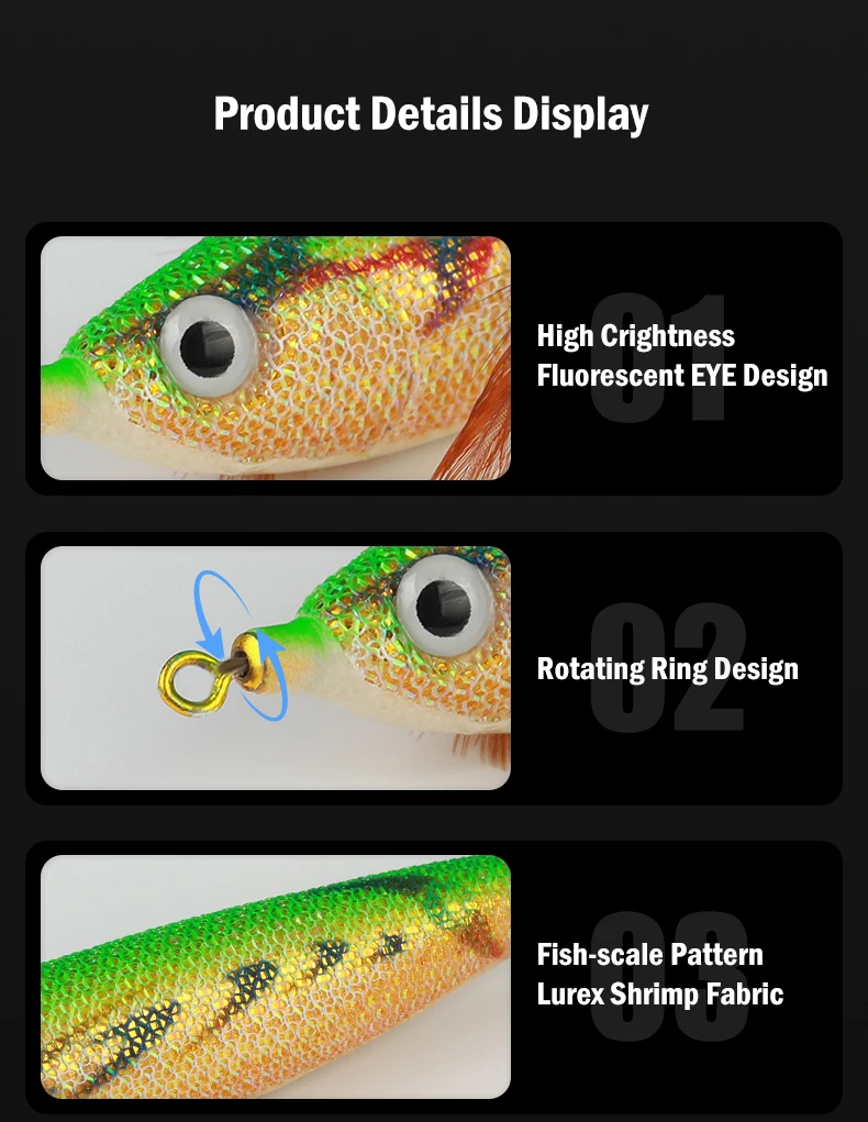 Leydun Usopp EGI Leuchtende & UV-Squid-Jigs, Garnelen-Tintenfisch-BKK-Haken, 110mm, 6er-Set, Angelköder für Oktopus, Tintenfisch, Garnelen – Detail 6