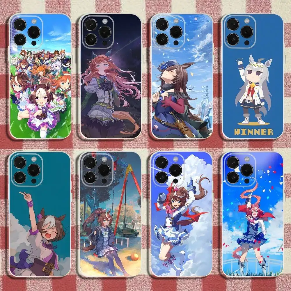 

Uma Musume Pretty Derby Phone Case For iPhone 16,15,14,13,12,11 Pro,Max,Plus,X,XS,XR,SE,Mini Transparent Silicone Soft